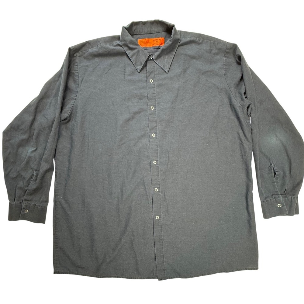 Red Kap Mens XXL Long Sleeve Snap‎ Front Work Shirt Charcoal Gray SP16NV6